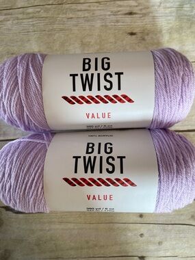 Big Twist Soft Purple Yarn Bundle of 2 - 6 Oz Each